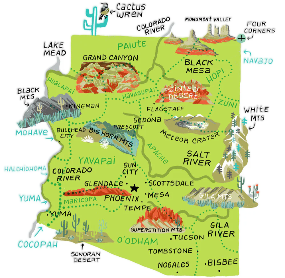 Arizona Green Art Map