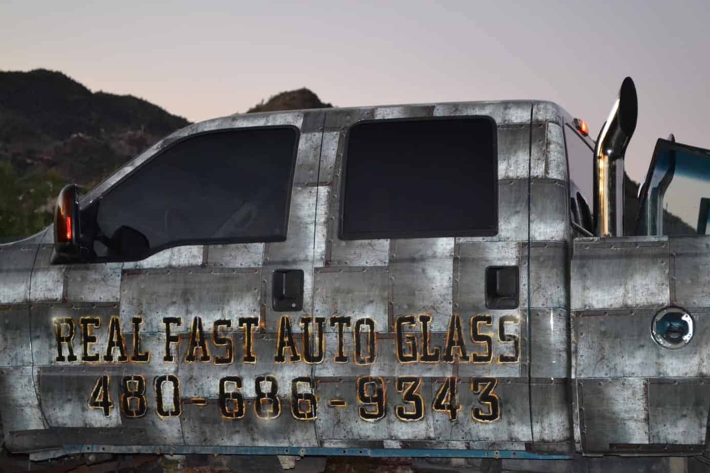 Real Fast Auto Glass Truck Logo